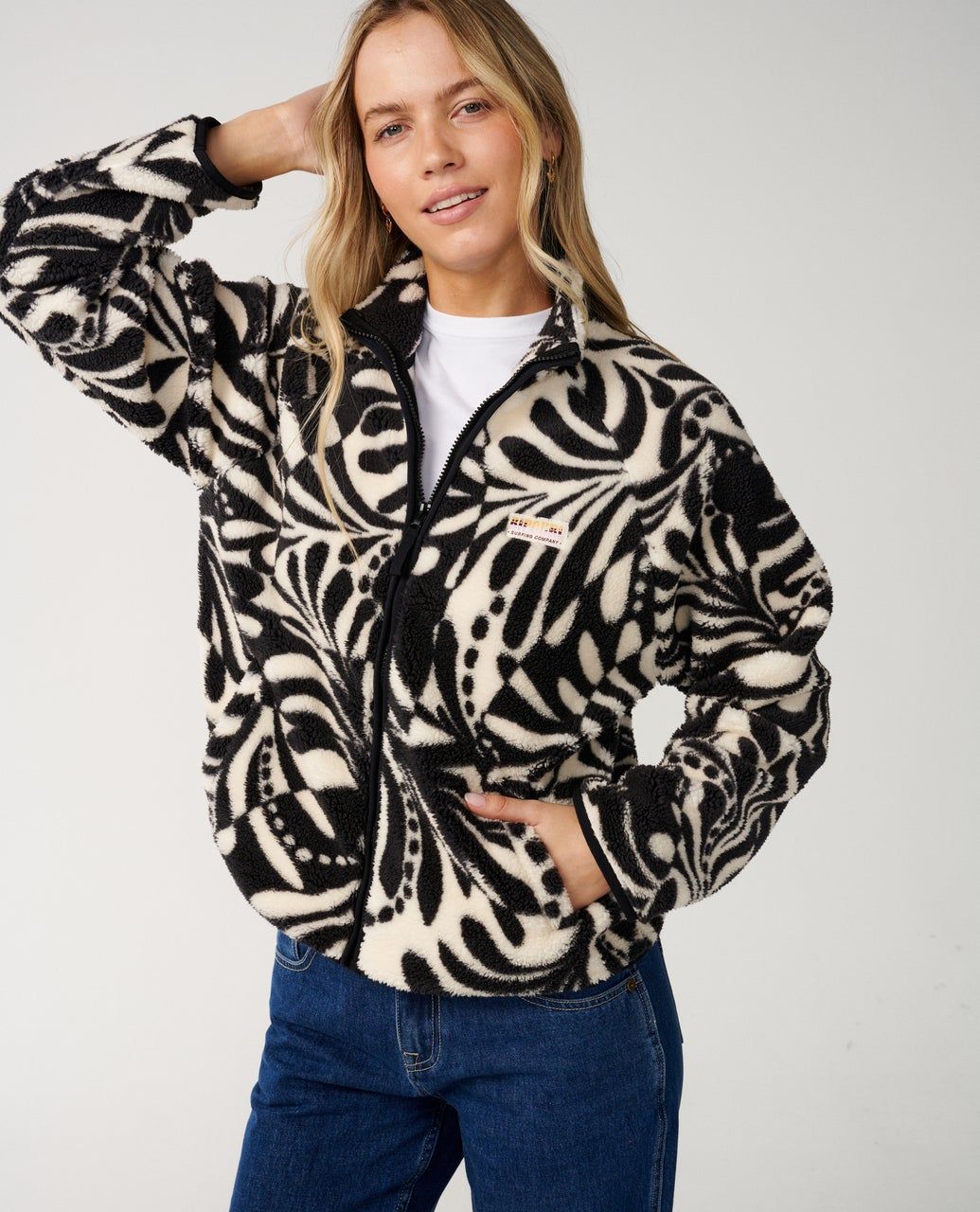 RipCurl Party Pack Polar Allover Jacket Black / White