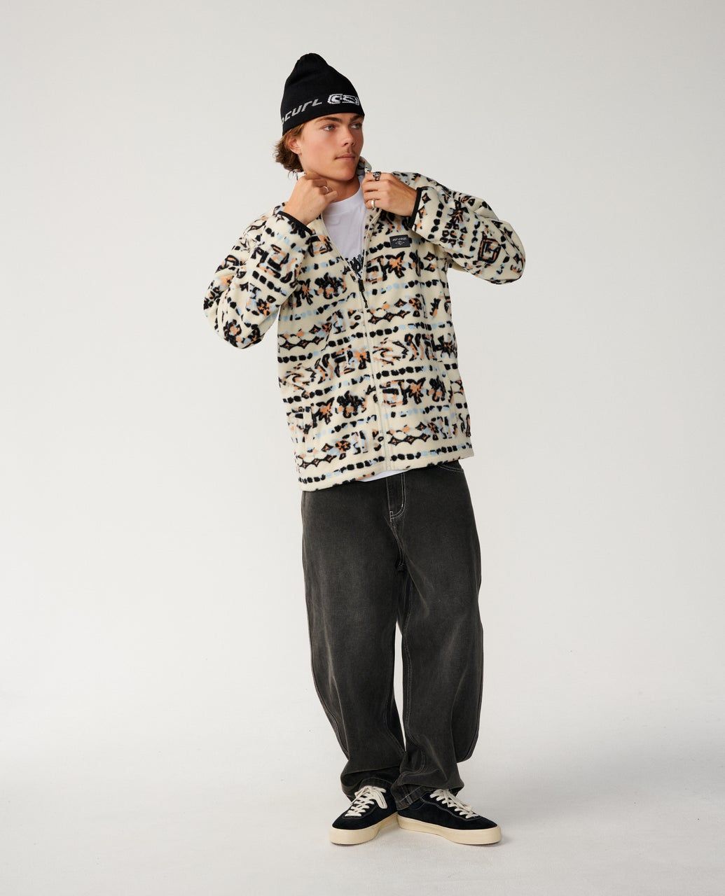 RipCurl Sessions Polar Fleece Sweatshirt Vintage White