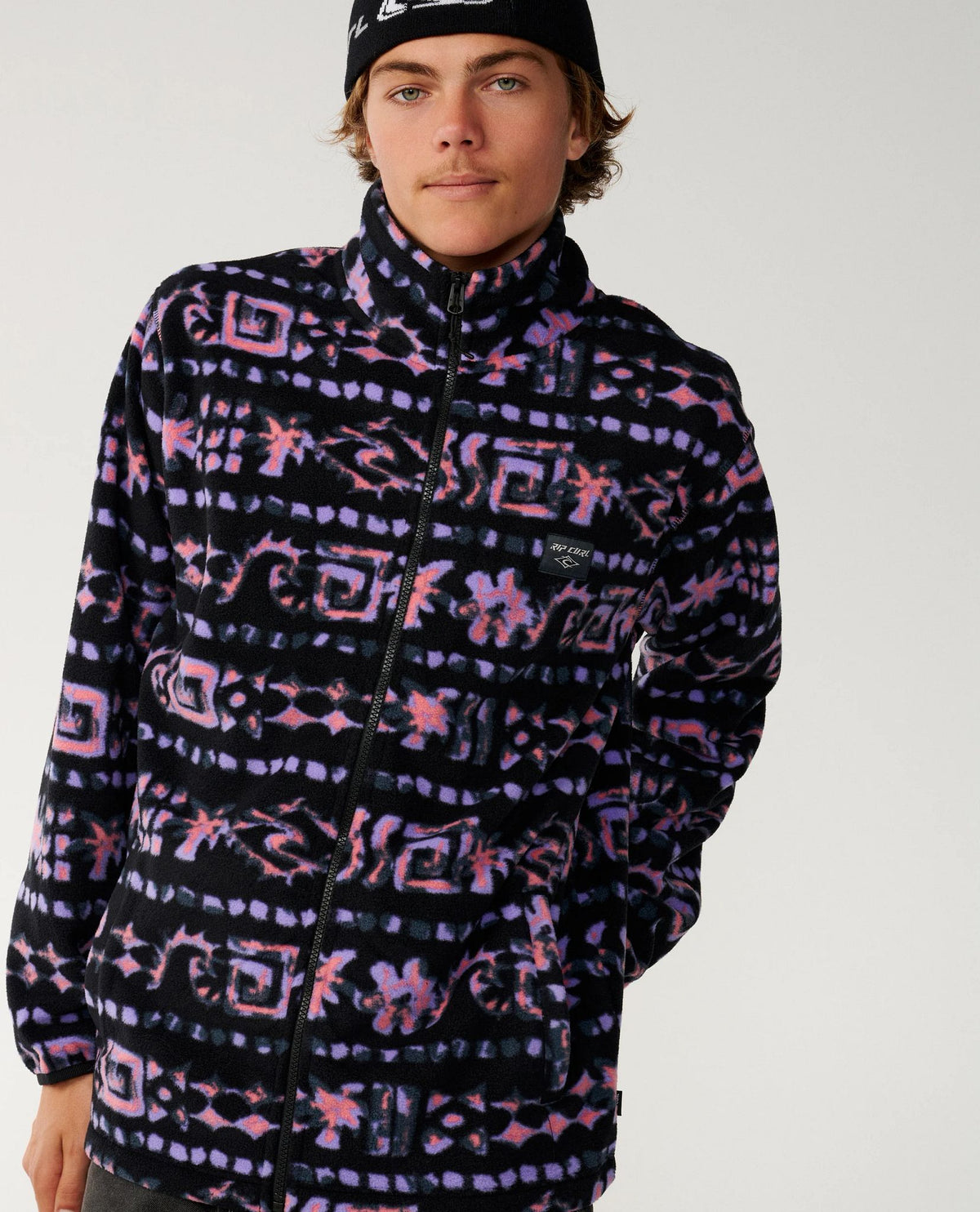 RipCurl Sessions Polar-Fleece-Sweatshirt Vintage White Black