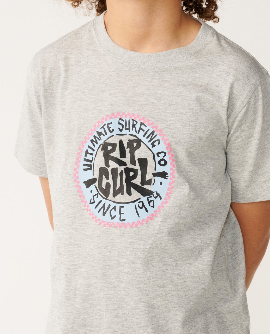 RipCurl Streamline Circle Logo Tee Black Grey Marle