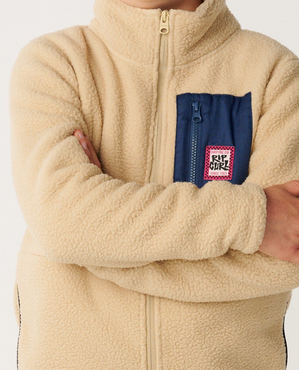 RipCurl Streamline Polar Fleece Jacket Khaki Sand