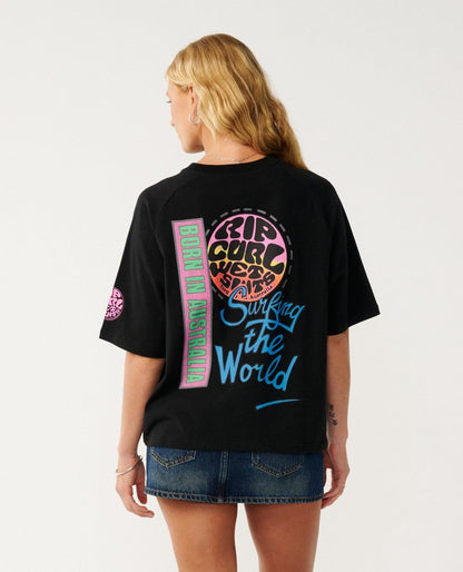 RipCurl Surf The World Boxy Tee Black