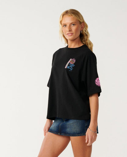 RipCurl Surf The World Boxy Tee Black