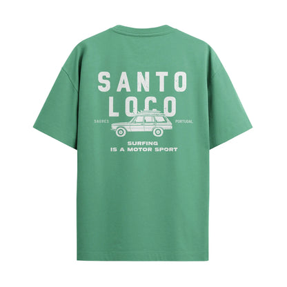 SantoLoco Sagres Surfing is a MotorSport Kashmir T-Shirt