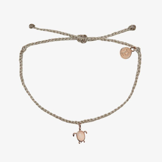 Pura Vida Sea Turtle Bracelet Rose Gold Light Grey