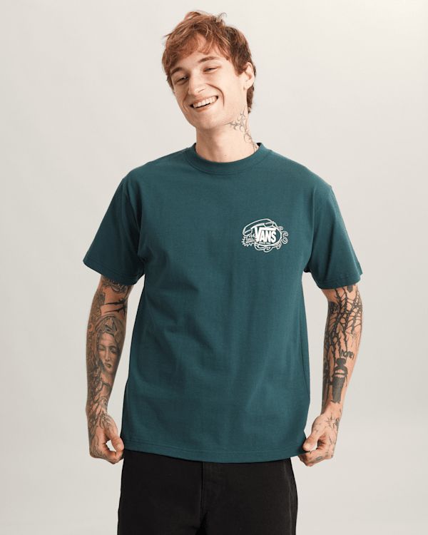 Vans Hot Lines Tee White Green Balsam