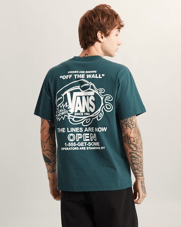 Vans Hot Lines Tee White Green Balsam
