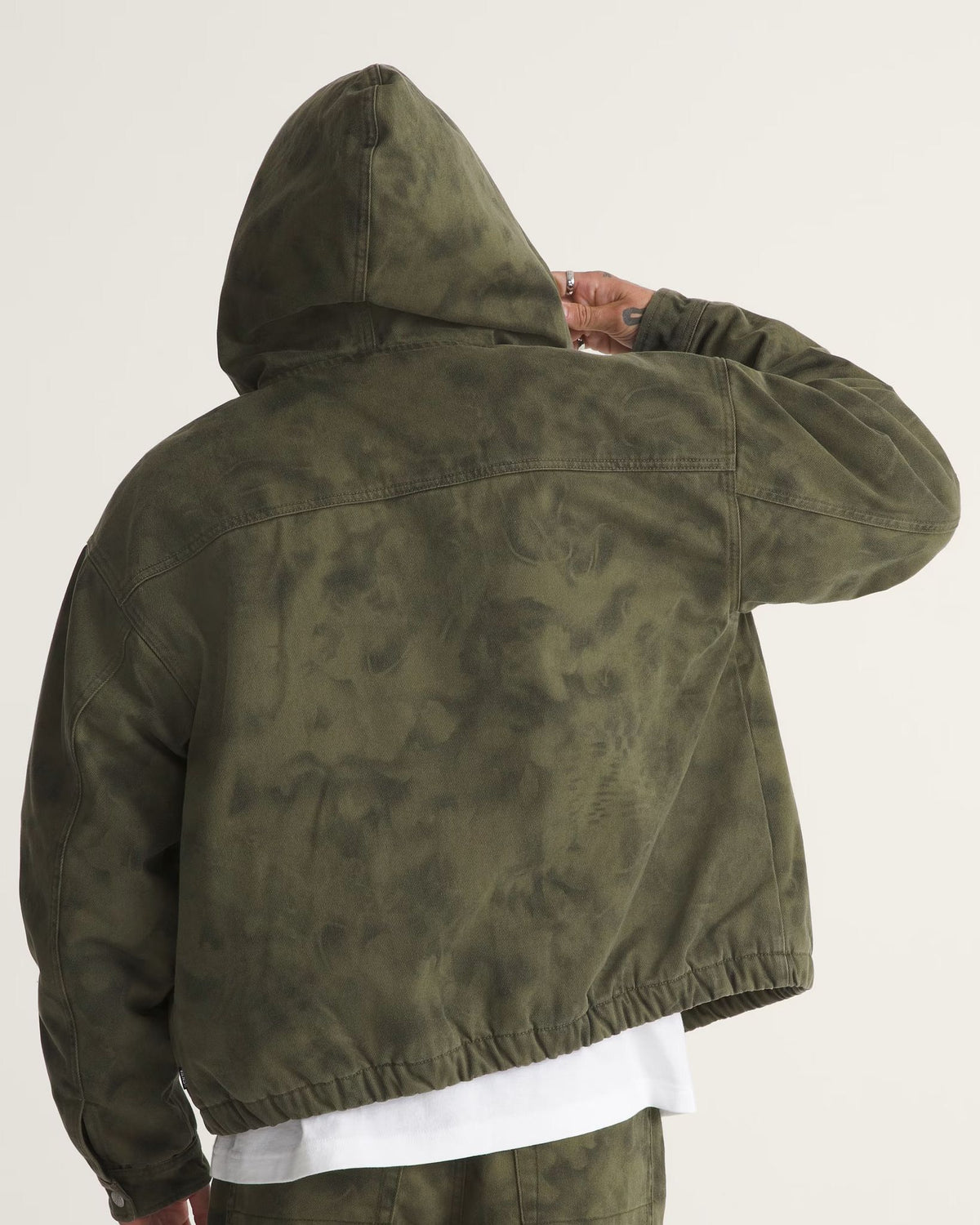 Vans Rez Cropped Denim Jacket Mossy Olive/Obsidian