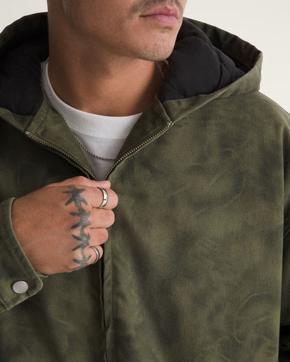 Vans Rez Cropped Denim Jacket Mossy Olive/Obsidian