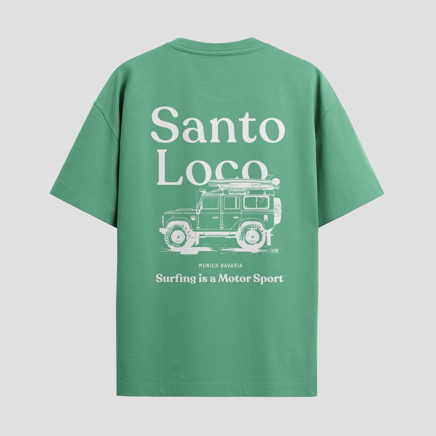 SantoLoco Munich Surfing is a MotorSport Kashmir T-Shirt