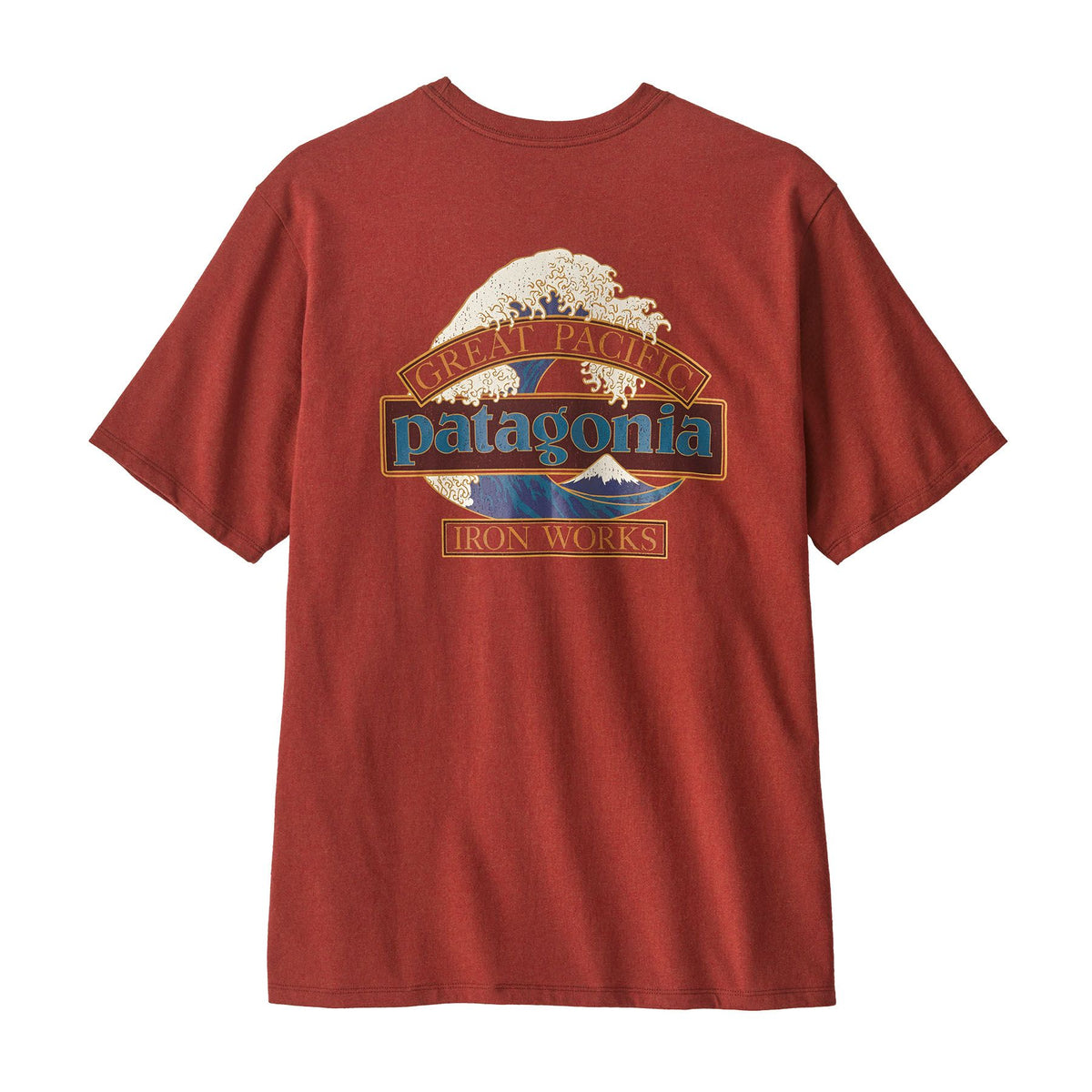 Patagonia Great Waves Responsibili Tee Rust Red Rusty Red