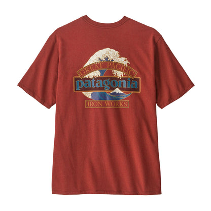 Patagonia Great Waves Responsibili Tee Rust Red Rusty Red