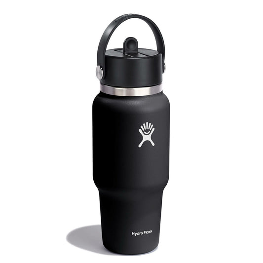 Hydro Flask 24oz Wide Flex Straw Travel Trinkflasche Schwarz